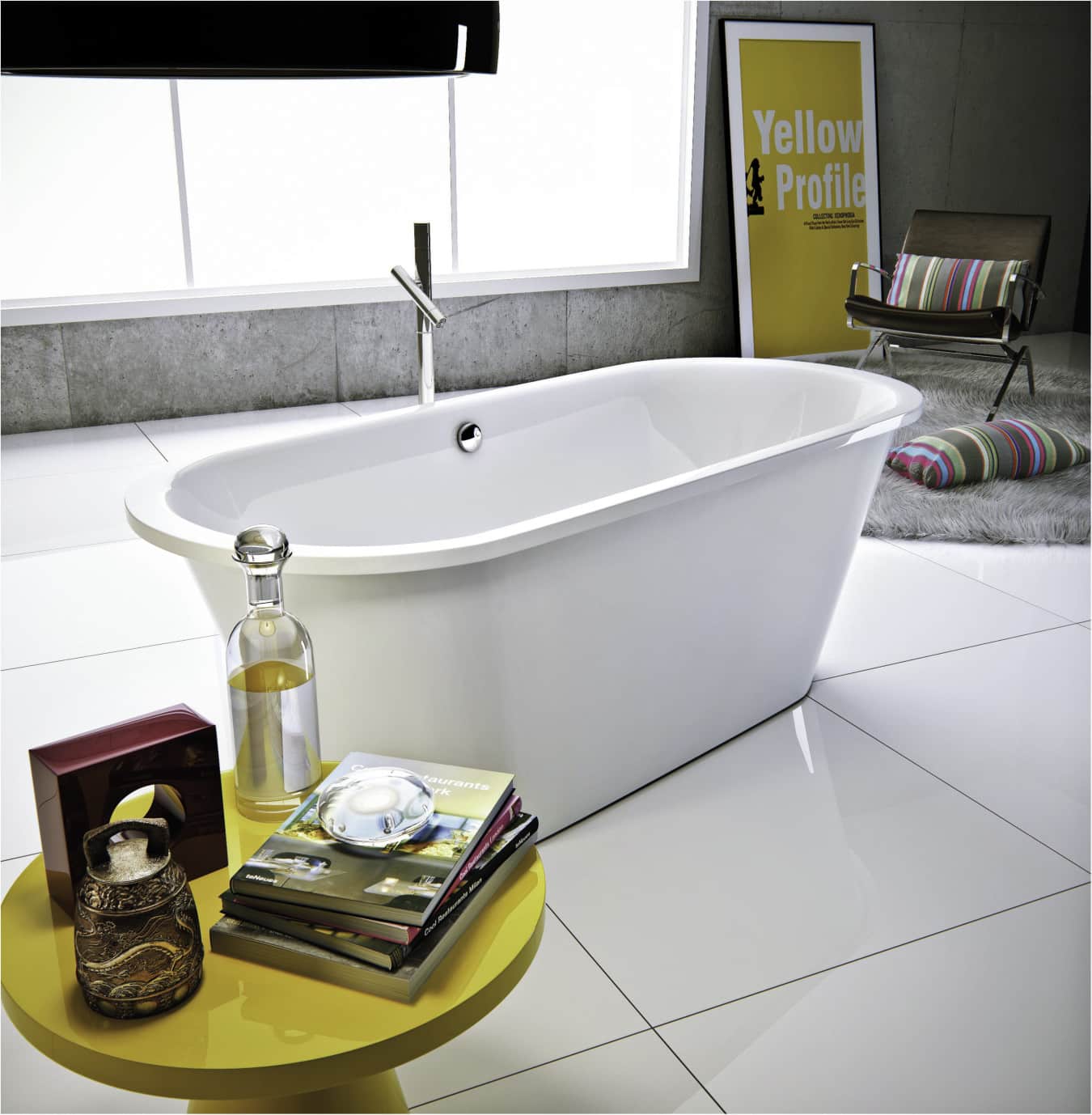 Banheiros modernos Interbagno Sabbia Banheira Brisa alta - Banheiros modernos