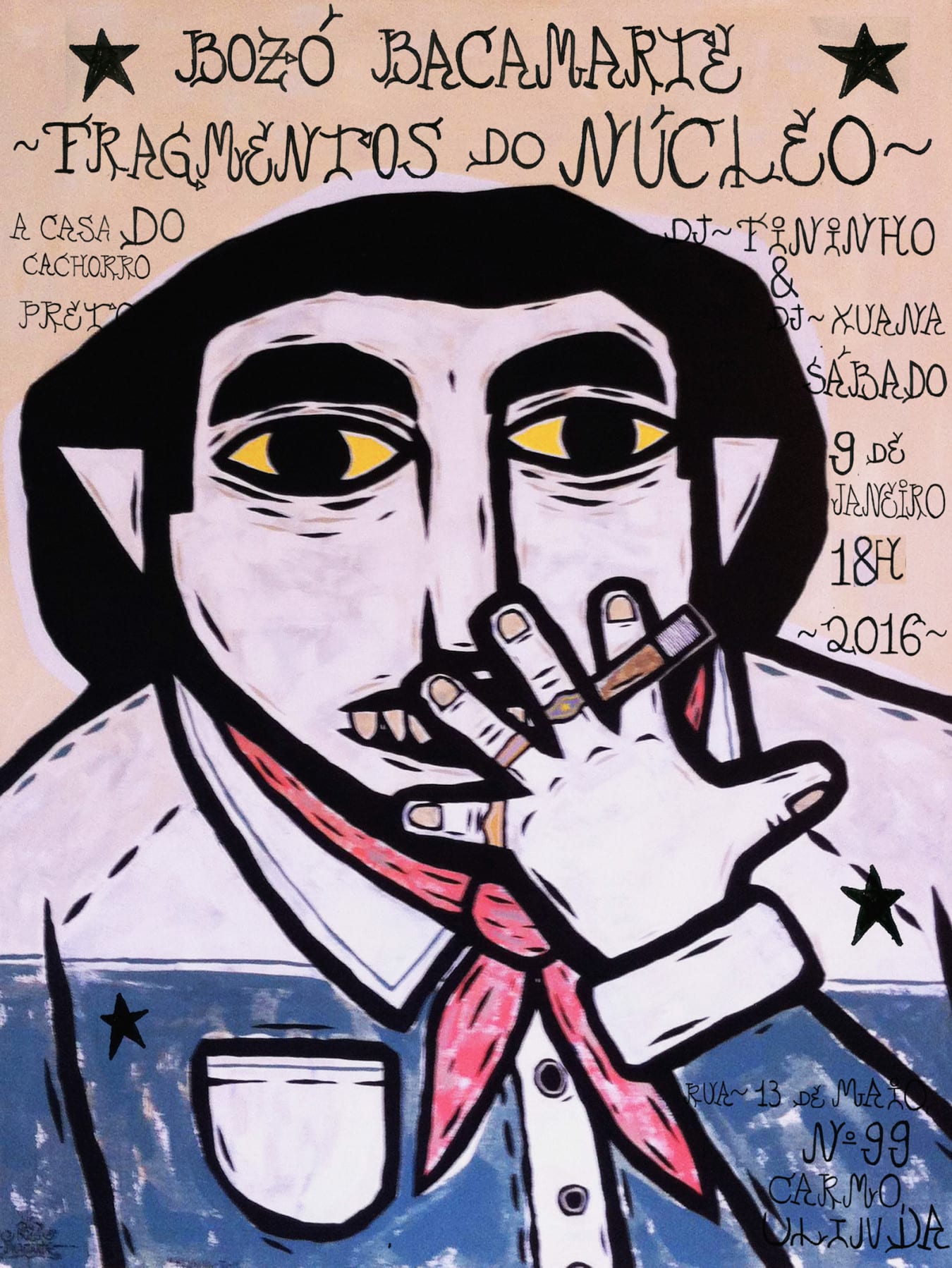 Nova exposição de Bozó Bacamarte bozo cartaz face - Nova exposição de Bozó Bacamarte