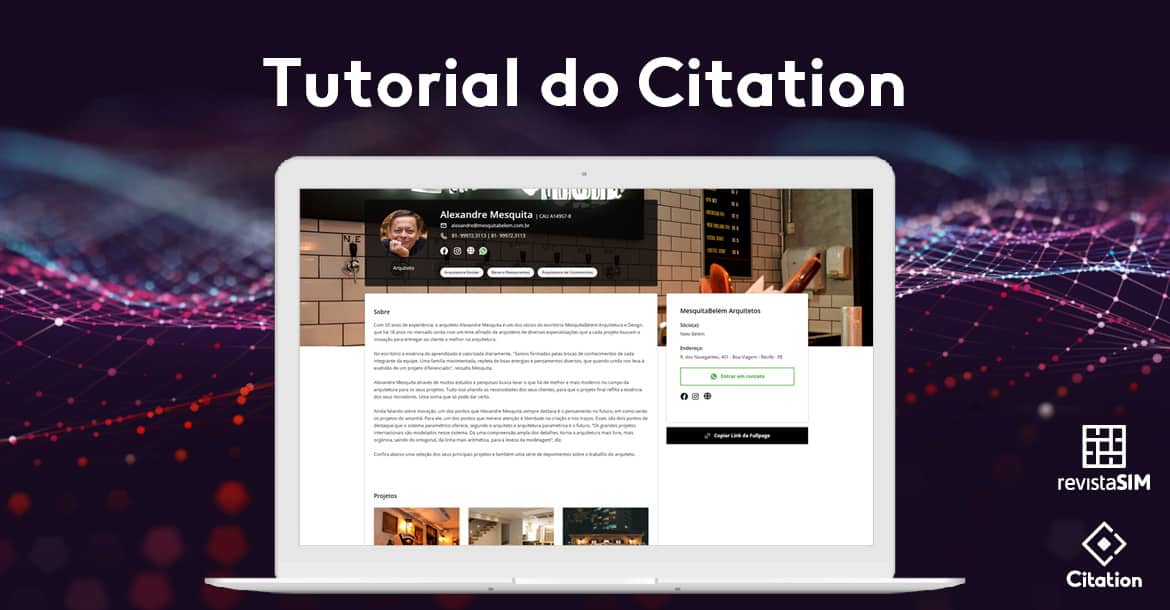 revistaSIM post tutorial citation - Confira o tutorial que preparamos com o passo a passo do Citation