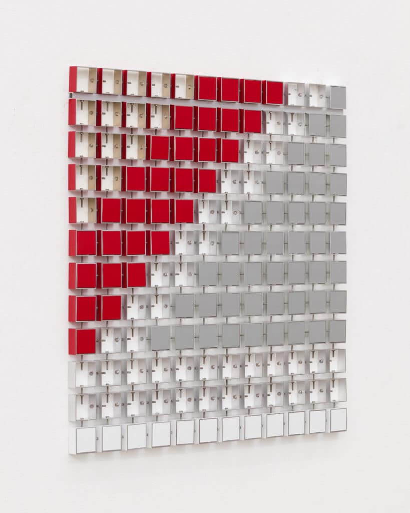 Quadro bidimensional de Ascânio em formas geométricas de quadrados 
