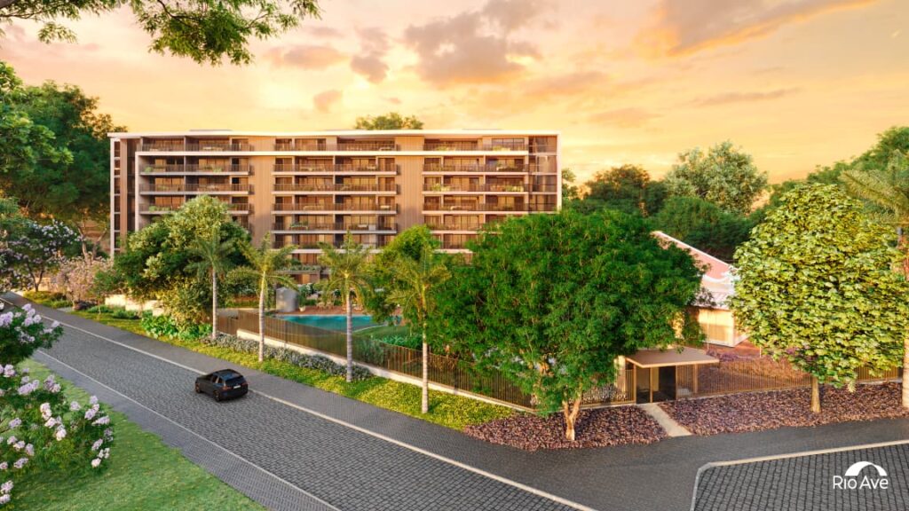 reduzida 17. EXTERNA I FACHADA GERAL ESQUINA DO EMPREENDIMENTO FIM DE TARDE reduzida 1024x576 - Villa Ninita: o empreendimento sustent&aacute;vel que une mem&oacute;ria, natureza e afeto no Po&ccedil;o da Panela